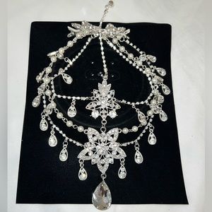 Bridal crystal headpiece clip